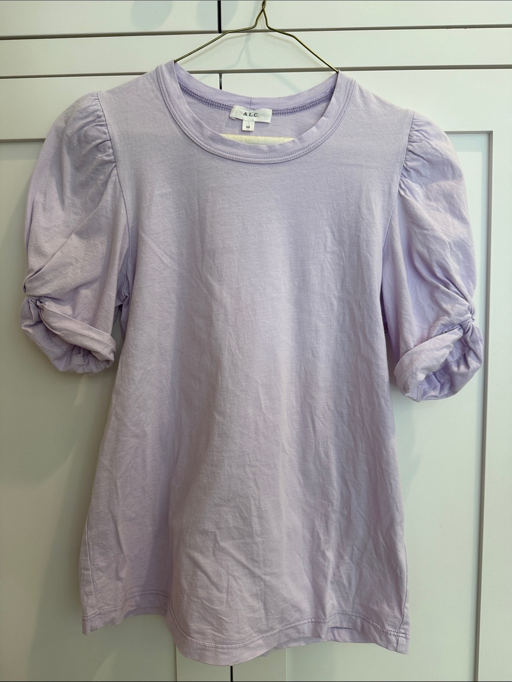 A.L.C. Puff Sleeve Crewneck Tee in Lilac